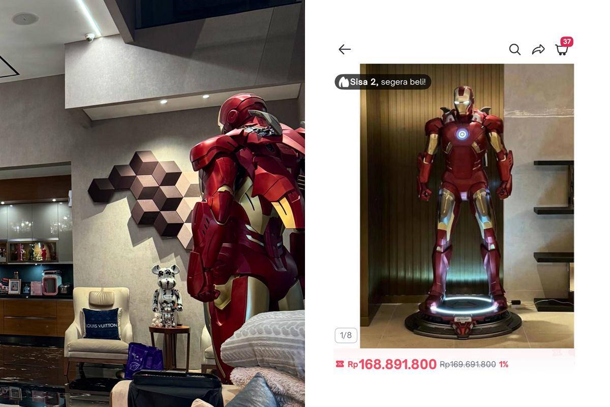 action figure Iron Man di rumah Ahmad Sahroni