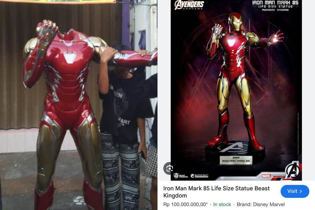 action figure Iron Man di rumah Ahmad Sahroni