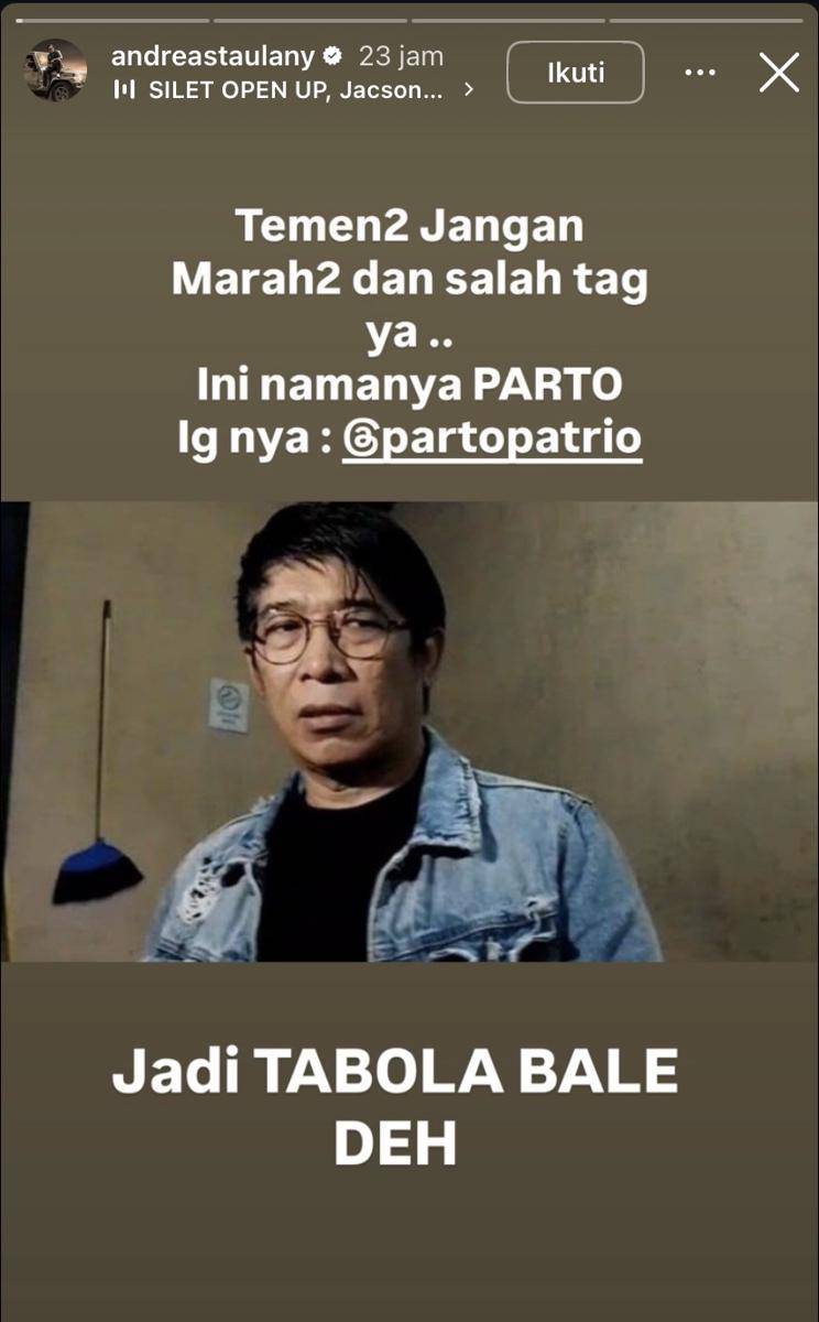 postingan Andre Taulany