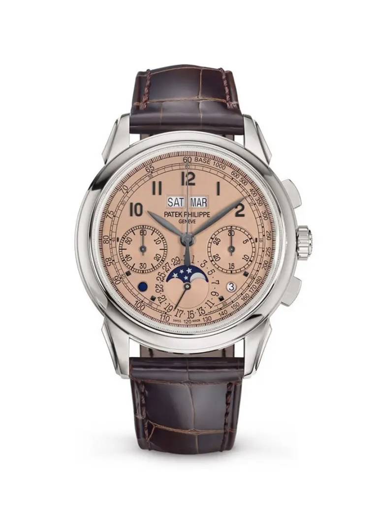 Jam tangan Patek Phillippe Grand Complications 40 - 5270P Perpetual Calendar Chronograph Salmon Alligator Strap