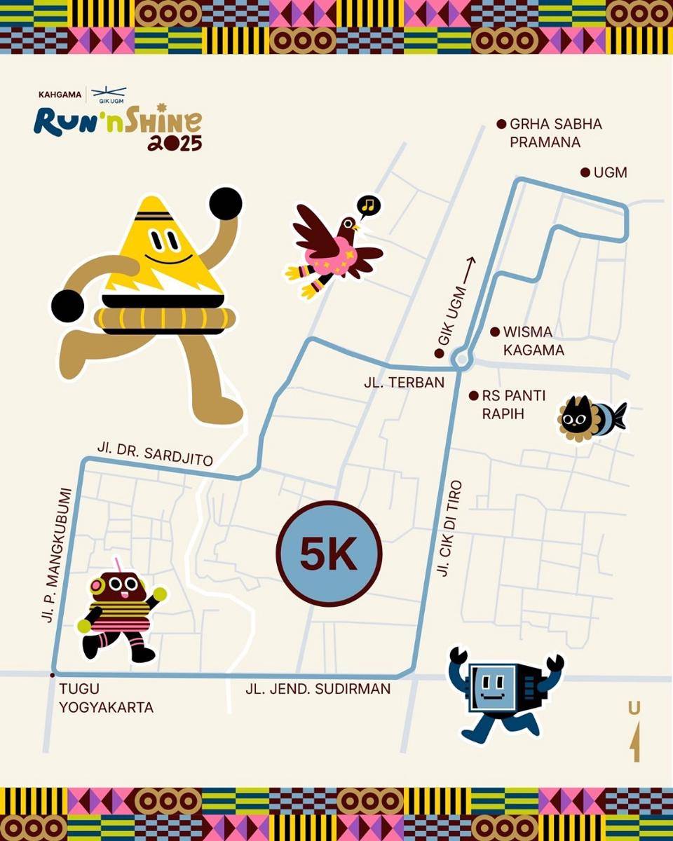 rute lari 5K Run 'n Shine 2025 (instagram.com/jogja_runnshine)