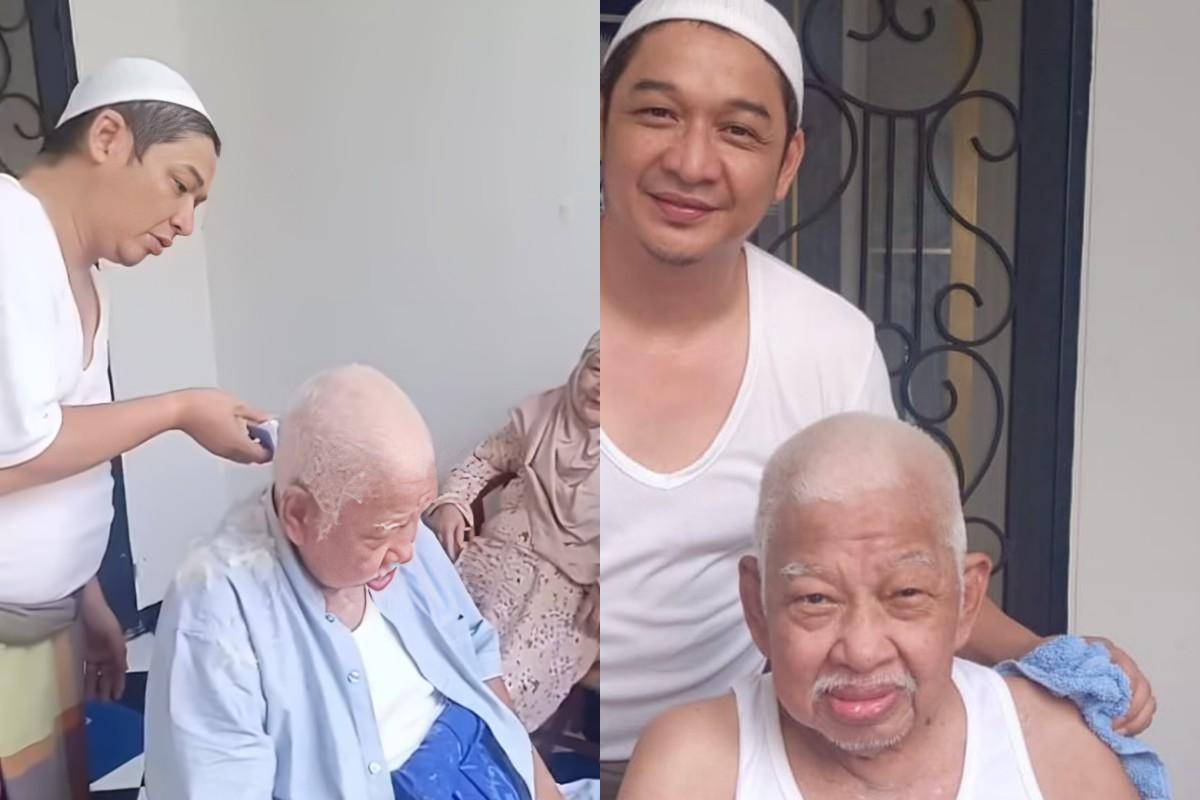 Pasha Ungu cukur rambut sang ayah