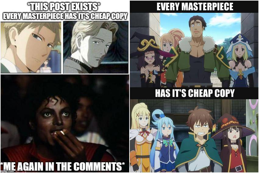 kolase meme anime yang memiliki kemiripan