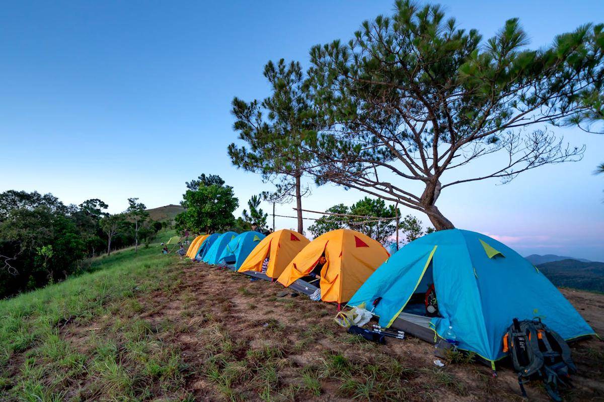 ilustrasi tenda camping