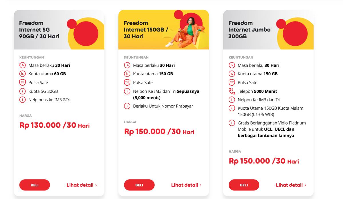 Paket Freedom Internet Jumbo 300 GB dari Indosat