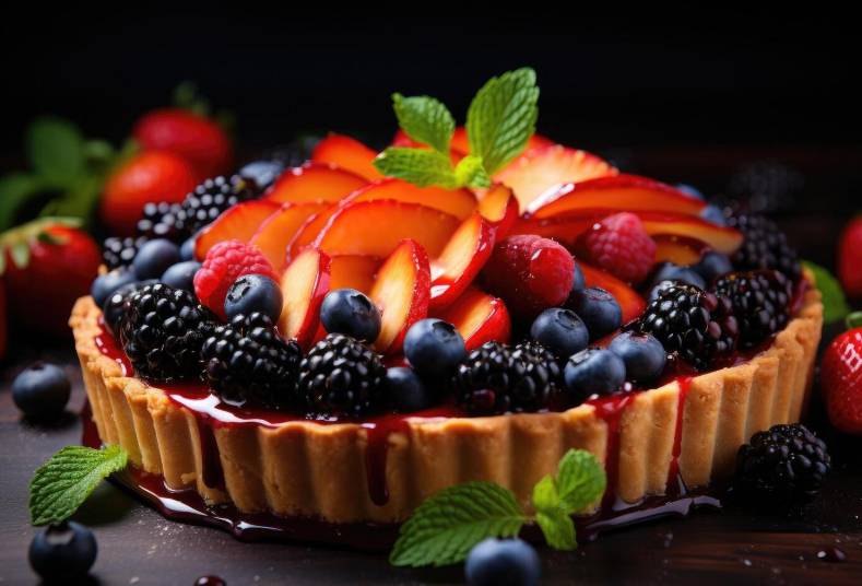 ilustrasi pie buah