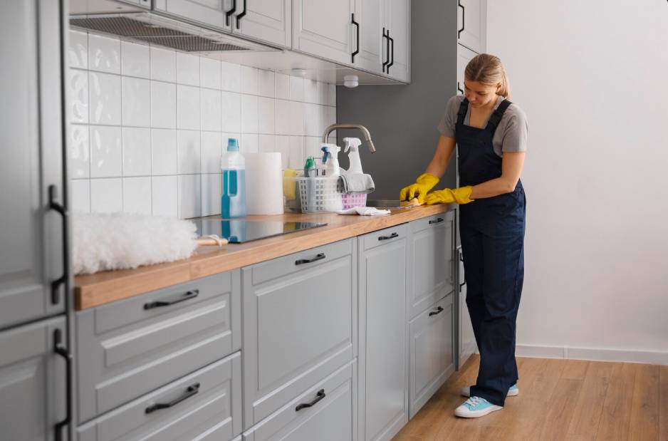 ilustrasi membersihkan area dapur