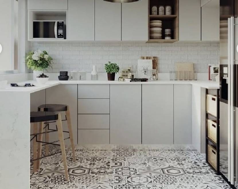 ilustrasi dapur dengan lantai tegel ubin (instagram.com/gavinfurniture)