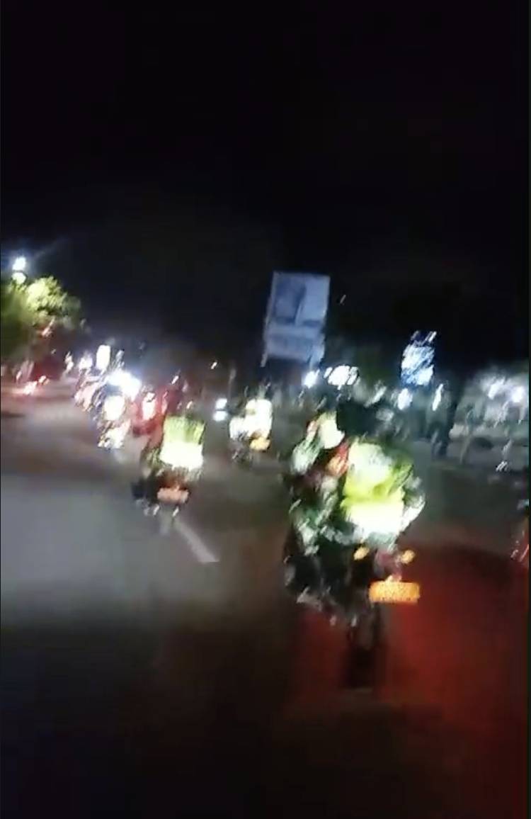 Polda Sumsel dan unsur TNI gelar patroli gabungan cegah perusakan lanjutan di Kota Palembang, Minggu (31/8/2025) malam.