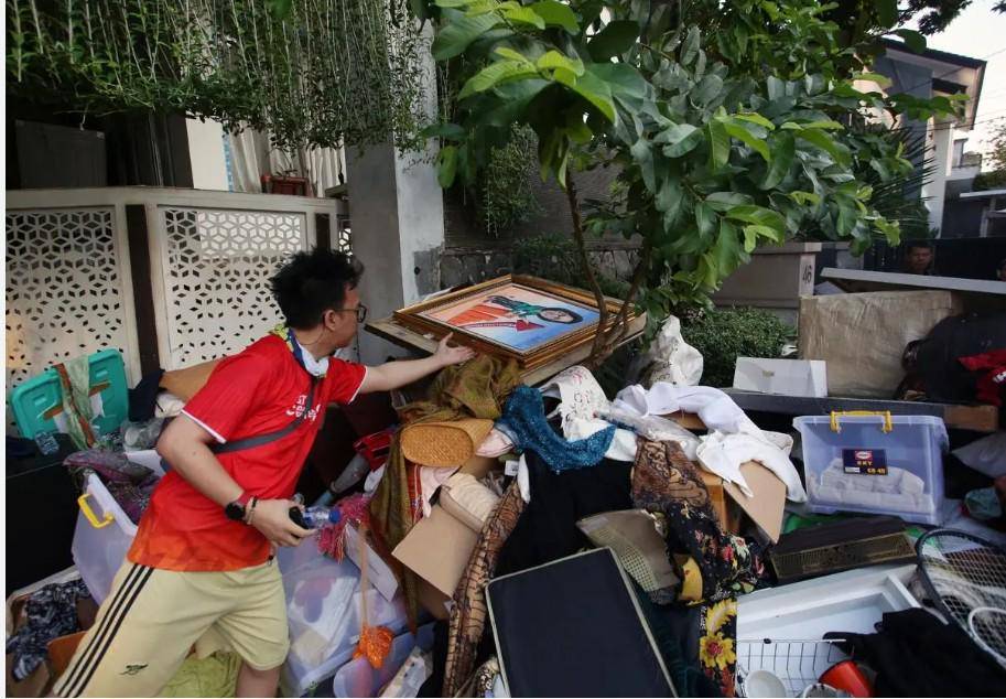 Potret Rumah Menkeu Sri Mulyani Usai Dijarah Kelompok Tak Dikenal. (Dok/ANTARA).