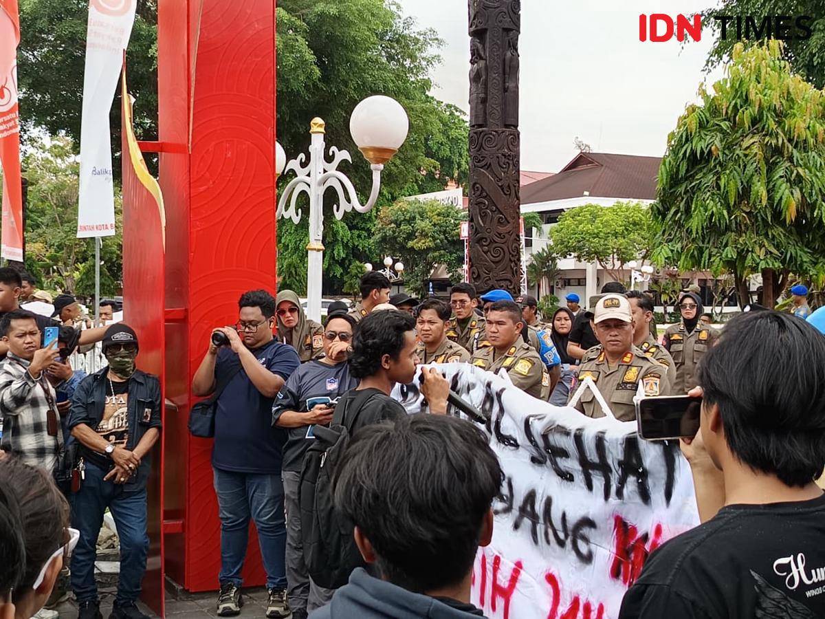 Ilustrasi demonstrasi di Kota Balikpapan.
