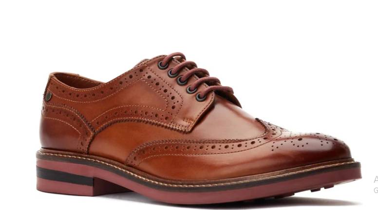 Hatfield Washed Brogue Shoes Tan (Baselondon.com/Hatfield Washed Brogue Shoes Tan