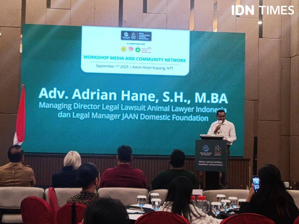 Direktur Pelaksana Gugatan Hukum Pengacara Hewan Indonesia dan Manajer Hukum Yayasan Domestik JAAN, Adrian Hane. (IDN Times/Putra Bali Mula)