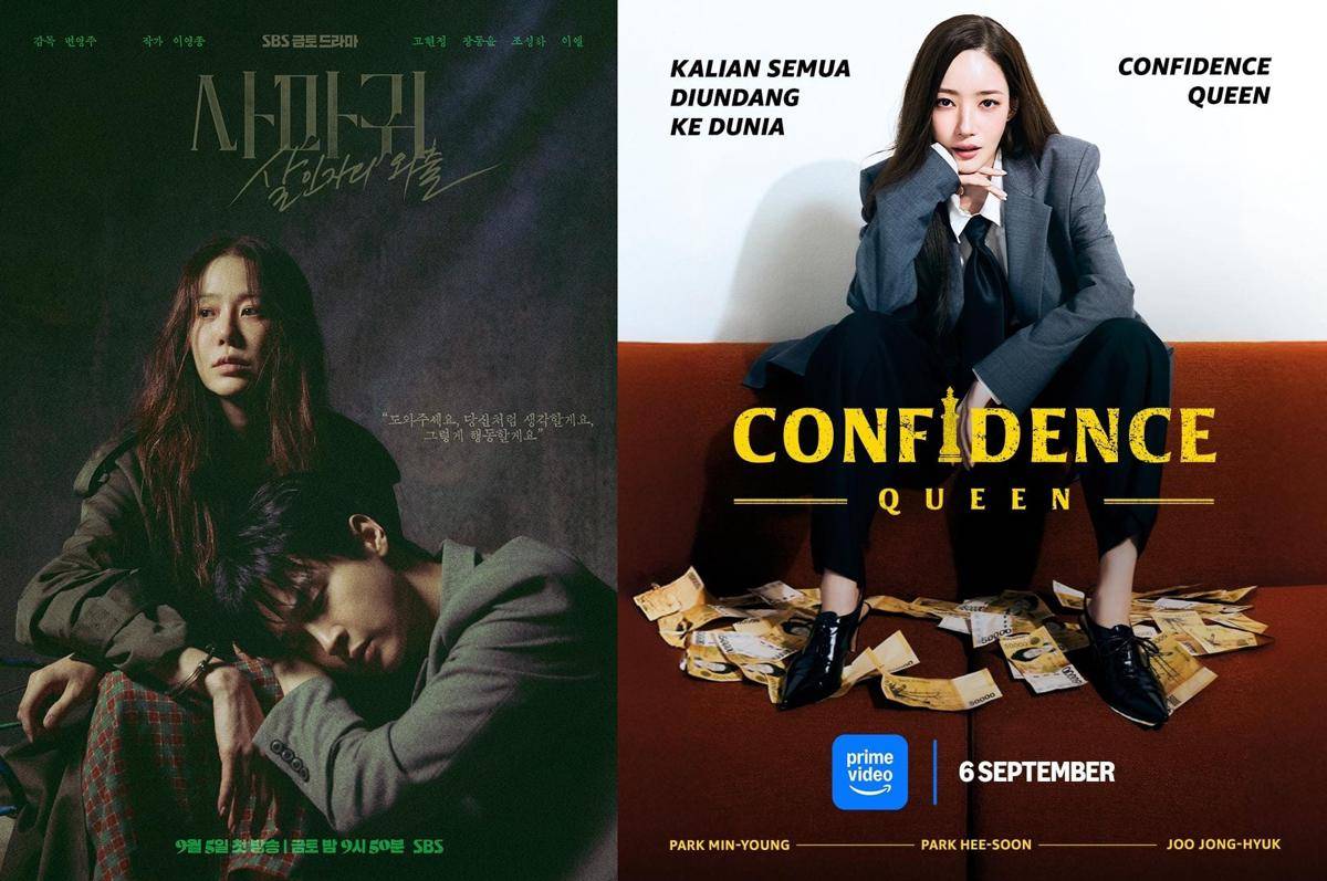 poster drama Queen Mantis (instagram.com/sbsdrama.official) | poster drama Confidence Queen (instagram.com/videoprimeid)