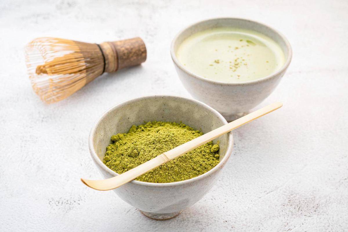 ilustrasi bubuk matcha