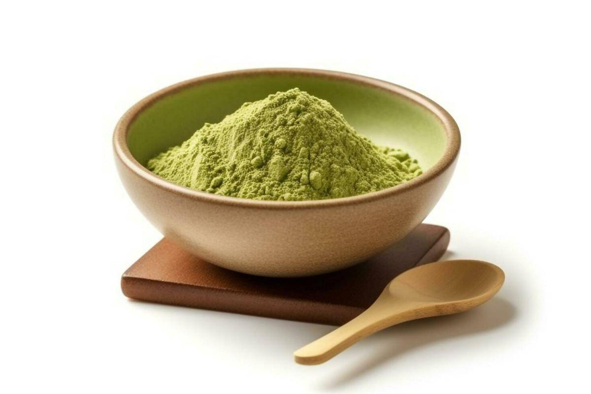 ilustrasi bubuk matcha