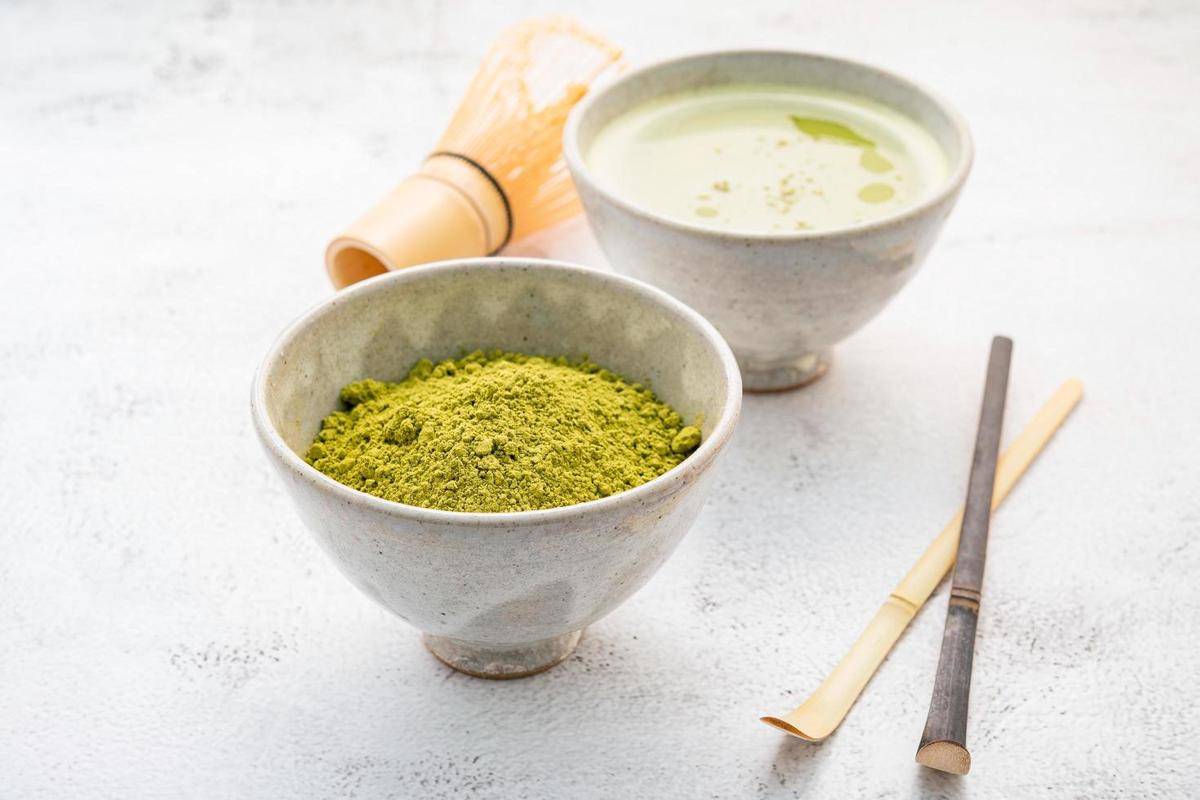 ilustrasi bubuk matcha