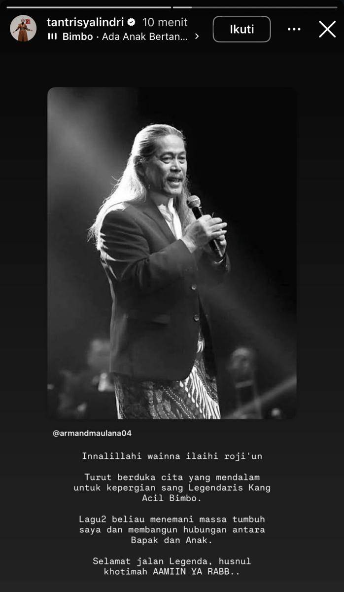 deretan artis sampaikan belasungkawa atas meninggalnya Acil Bimbo