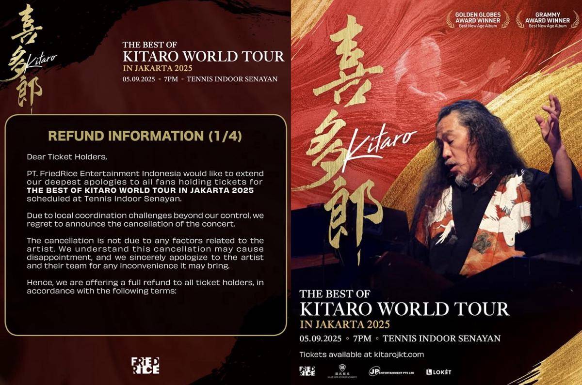 konser KITARO di Jakarta 2025 dibatalkan