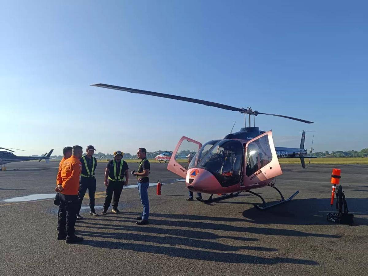 Tim SAR dari udara bersiap berangkat dari Lanud Syamsudin Noor Banjarmasin untuk pencarian helikopter yang hilang kontak di sekitar Mantewe, Tanah Bumbu, Kalsel, Selasa (2/9/2025). (istimewa)