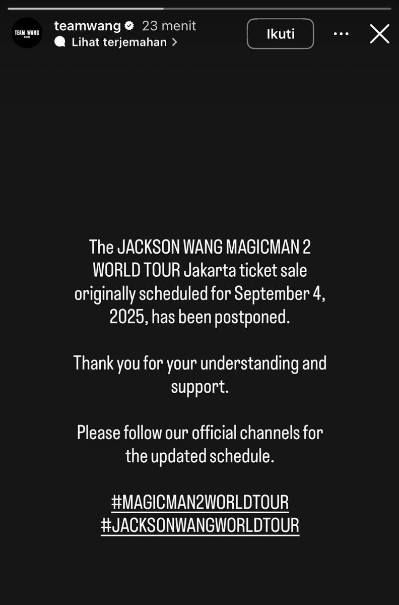 Jackson Wang tunda penjualan tiket konser “MAGICMAN 2” di Jakarta