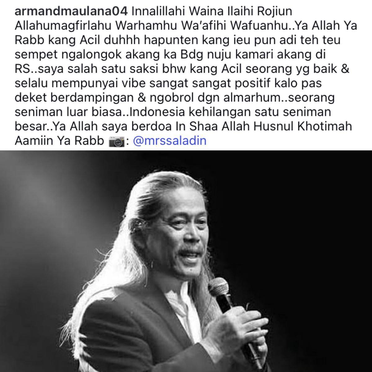 deretan artis sampaikan belasungkawa atas meninggalnya Acil Bimbo
