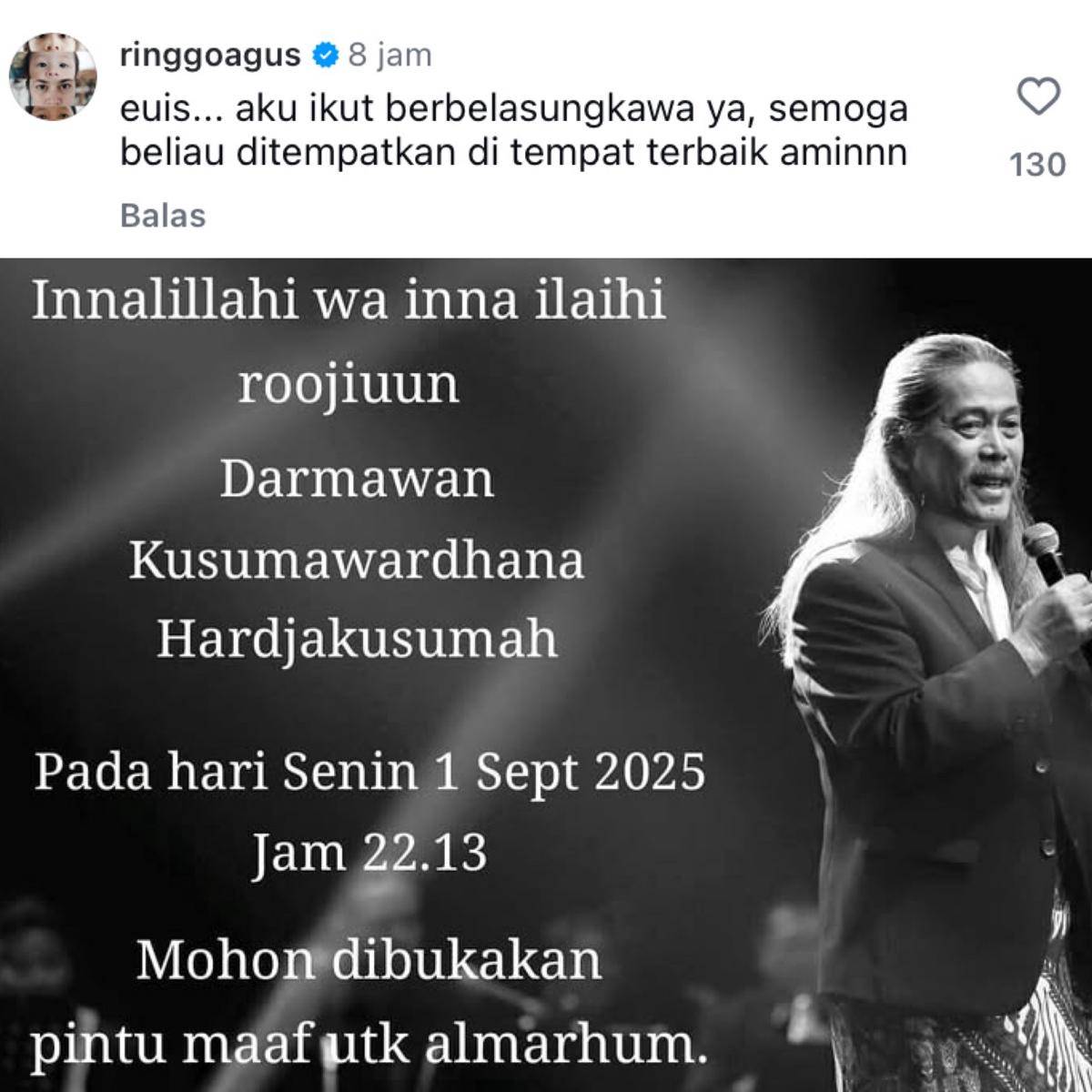 deretan artis sampaikan belasungkawa atas meninggalnya Acil Bimbo