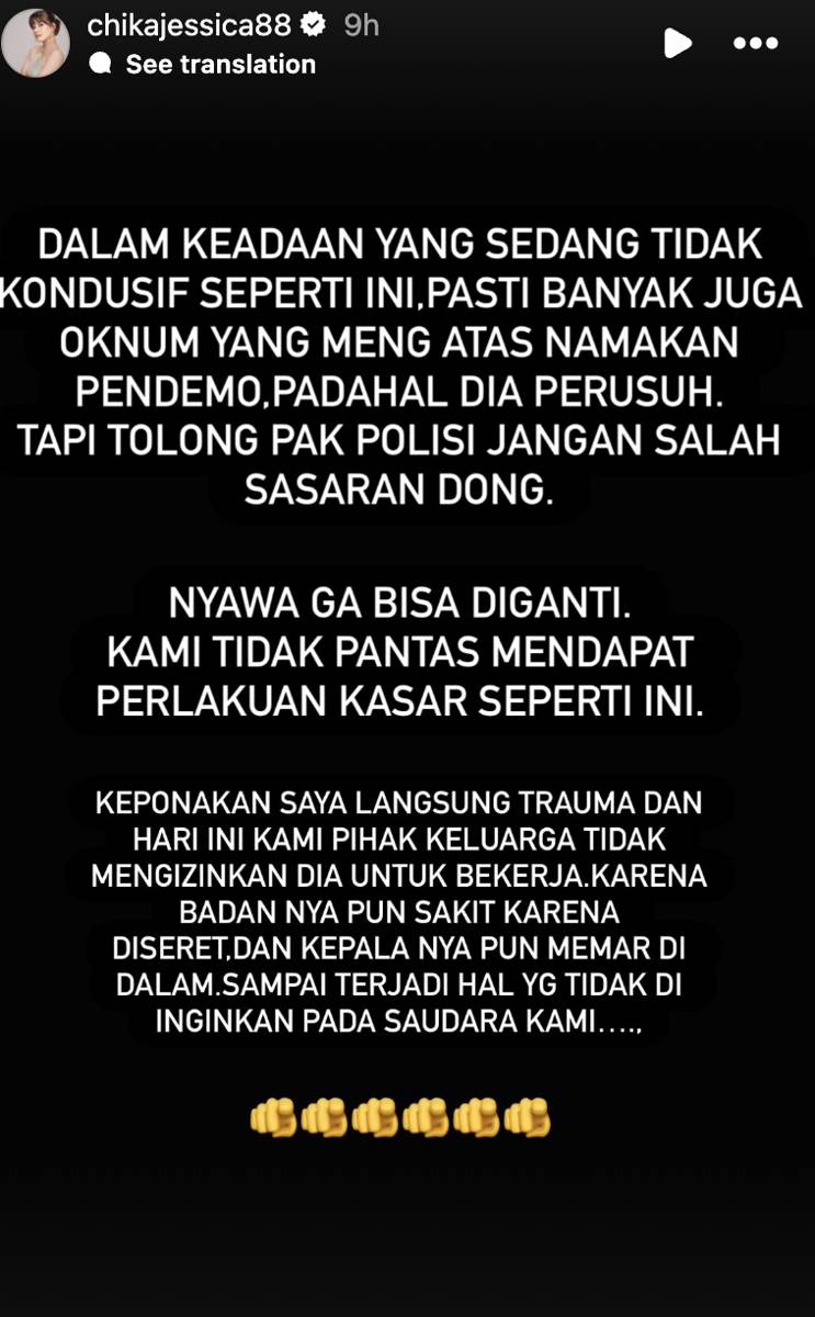 unggahan Chika Jessica soal keponakannya kena salah pukul