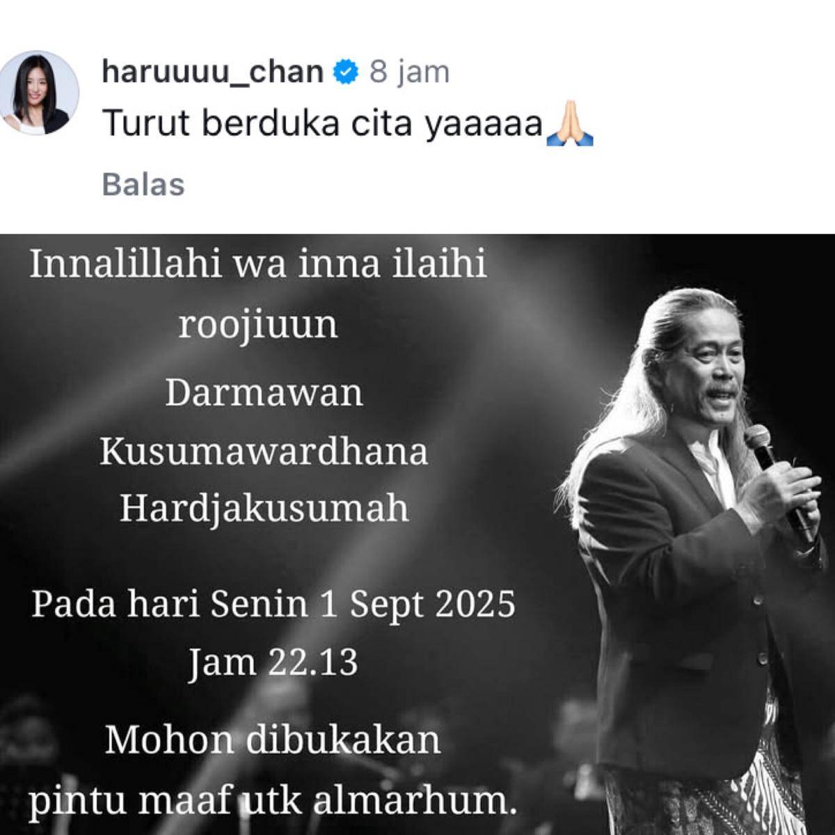 deretan artis sampaikan belasungkawa atas meninggalnya Acil Bimbo