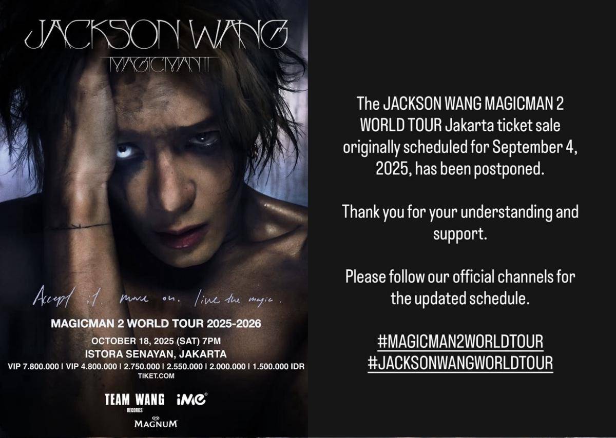 Jackson Wang tunda penjualan tiket konser “MAGICMAN 2” di Jakarta 