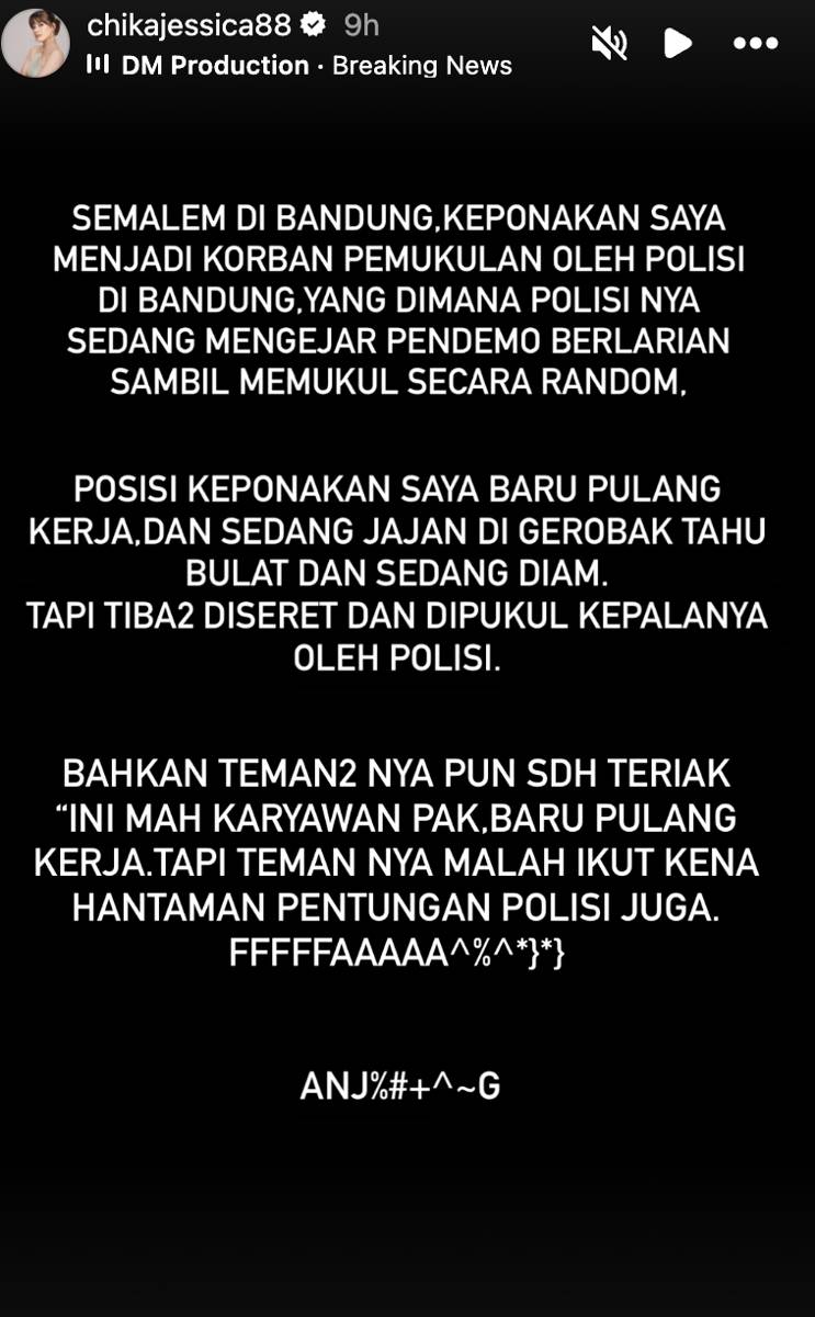 unggahan Chika Jessica soal keponakannya kena salah pukul