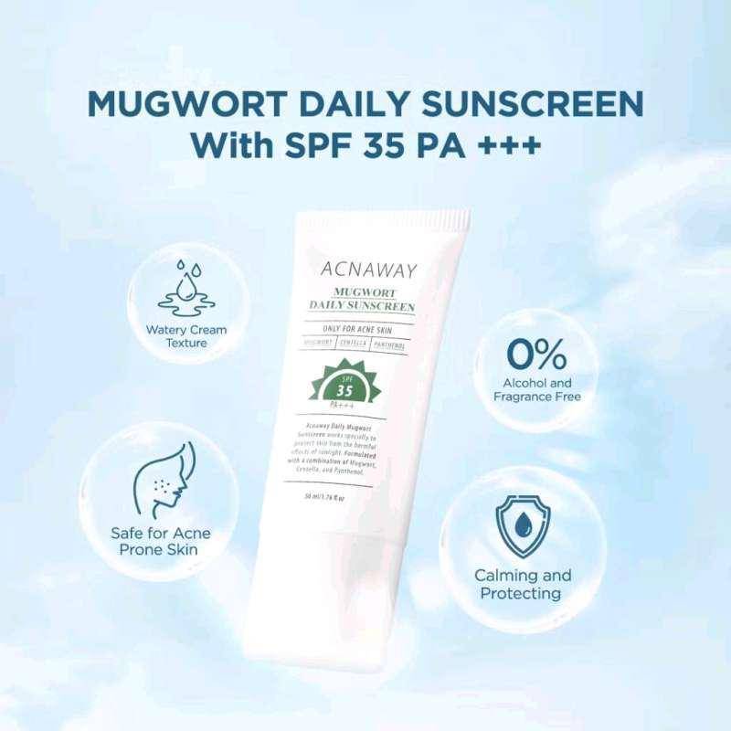 ACNAWAY Mugwort Daily Sunscreen SPF 35 PA+++ (blibli.com/Tiadianshop)