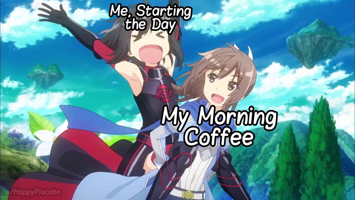 meme anime tentang kopi (reddit.com/user/HappyPlacebo)