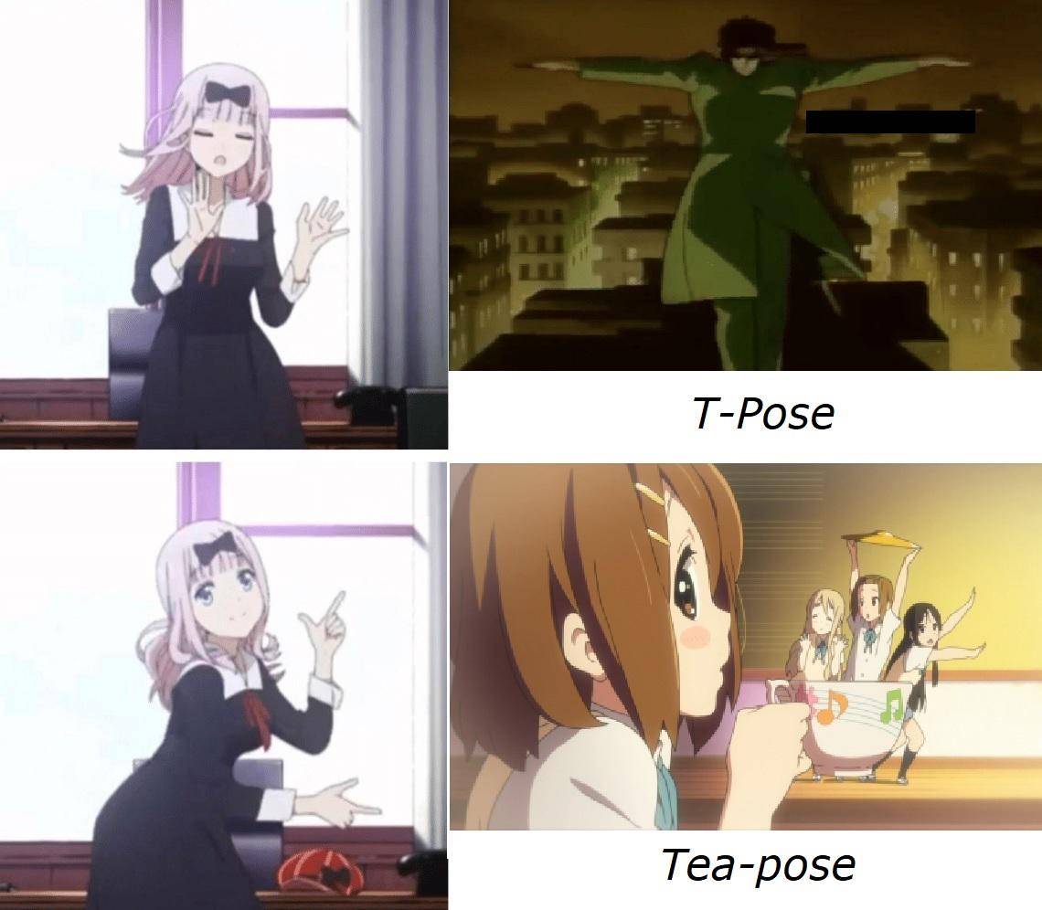 meme anime tentang minum teh (reddit.com/user/kono_dio_the)