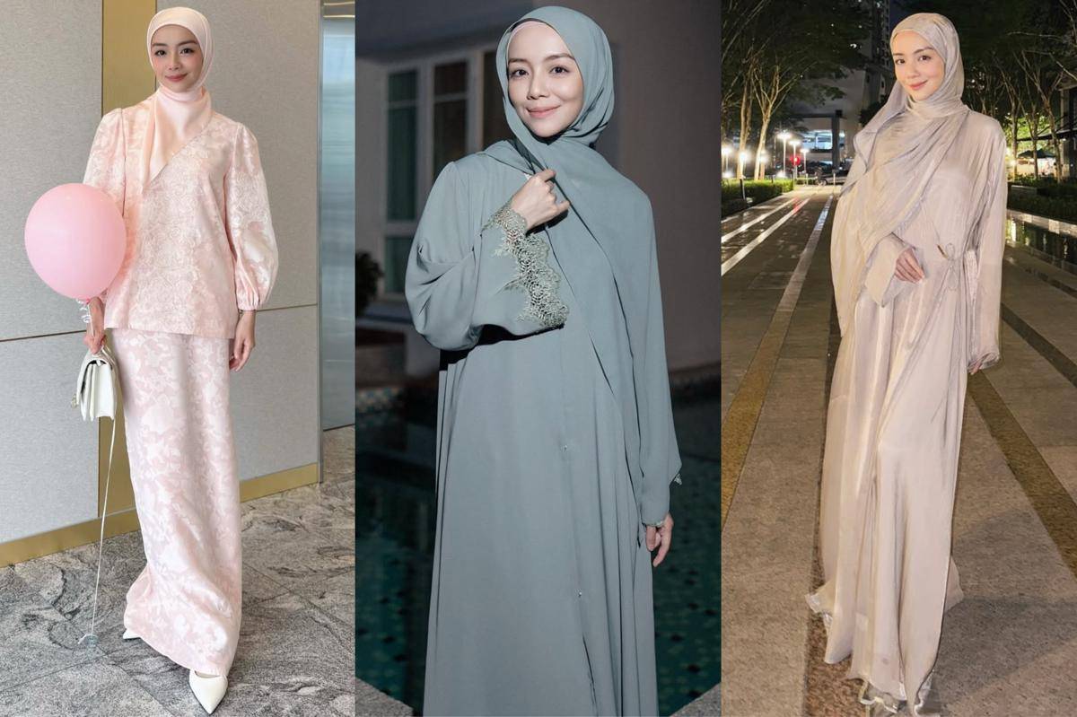 potret ide OOTD hijab pakai one set dan dress ala Mira Filzah