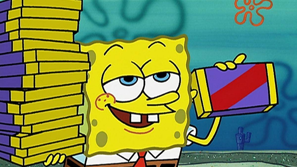 SpongeBob jualan cokelat