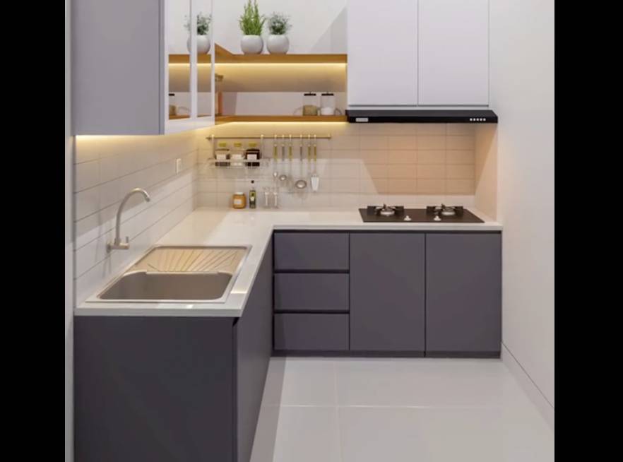 ilustrasi kitchen set letter L (tiktok.com/jawdainterior)