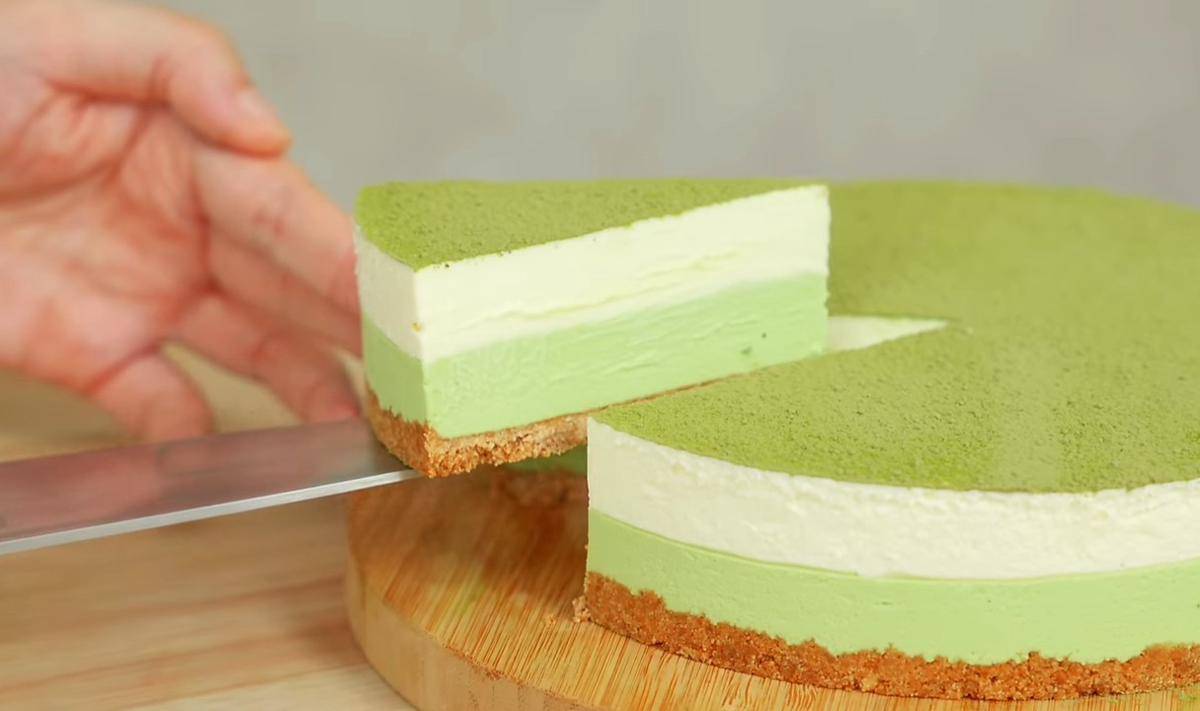 ilustrasi white chocolate green tea cheesecake (YouTube.com/Luvita Ho)