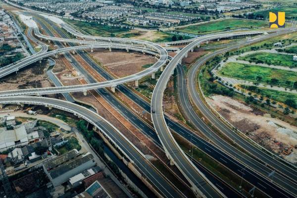 Progres pembangunan Jalan Tol Kamal-Teluk Naga-Rajeg pada Seksi 1 dari Junction (JC) Sedyatmo hingga Simpang Susun (SS) Kosambi. (Dok. Kementerian PU)