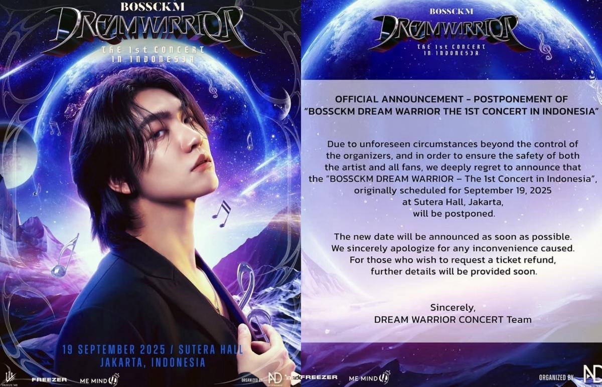 konser Boss Chaikamon “DREAM WARRIOR” di Indonesia ditunda
