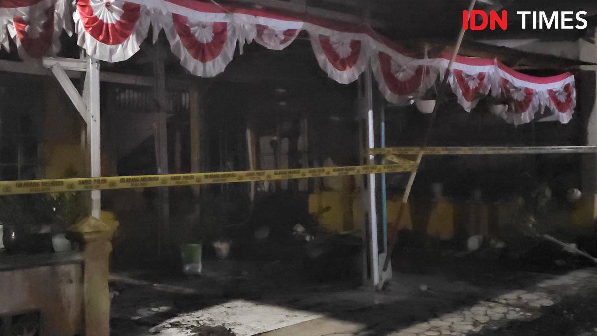 Asrama Polsek Serpong usai dilanda kebakaran pada Rabu (3/9/2025) siang