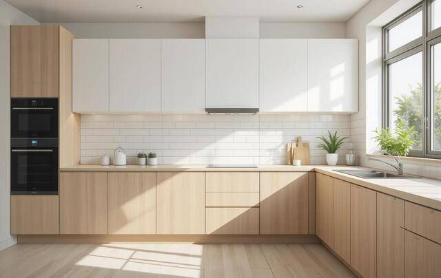 ilustrasi desain dapur japandi 