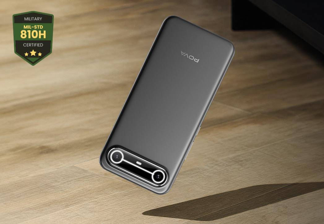 TECNO Pova Slim 5G warna cool black  
