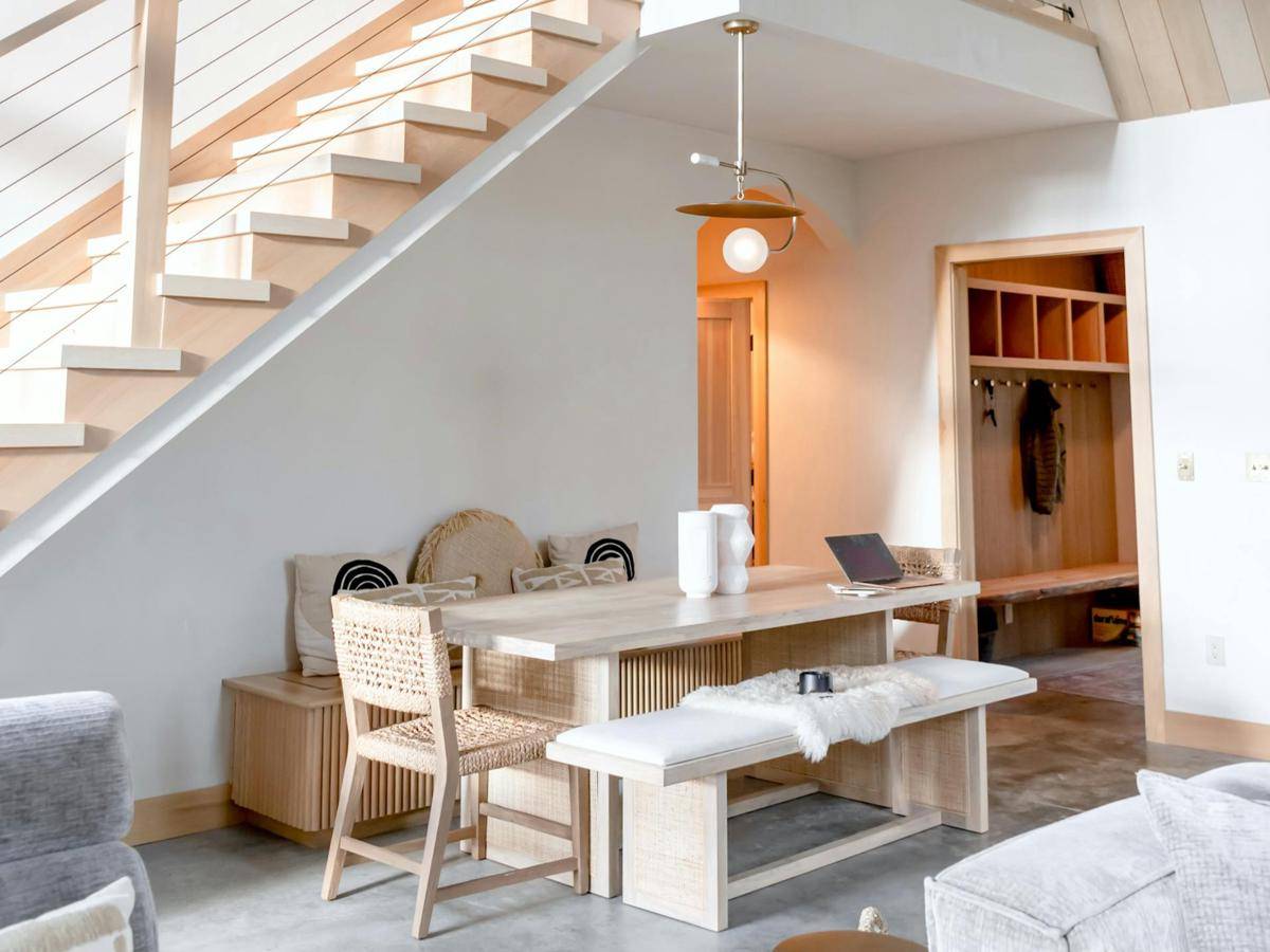 ilustrasi perpaduan interior rustic dan modern minimalis