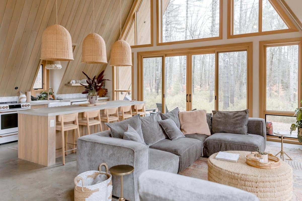 ilustrasi perpaduan interior rustic dan modern minimalis