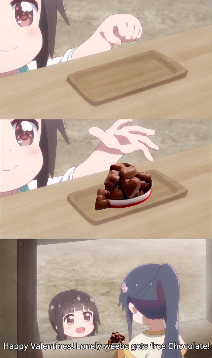 meme anime tentang cokelat (reddit.com/user/HappyPlacebo)