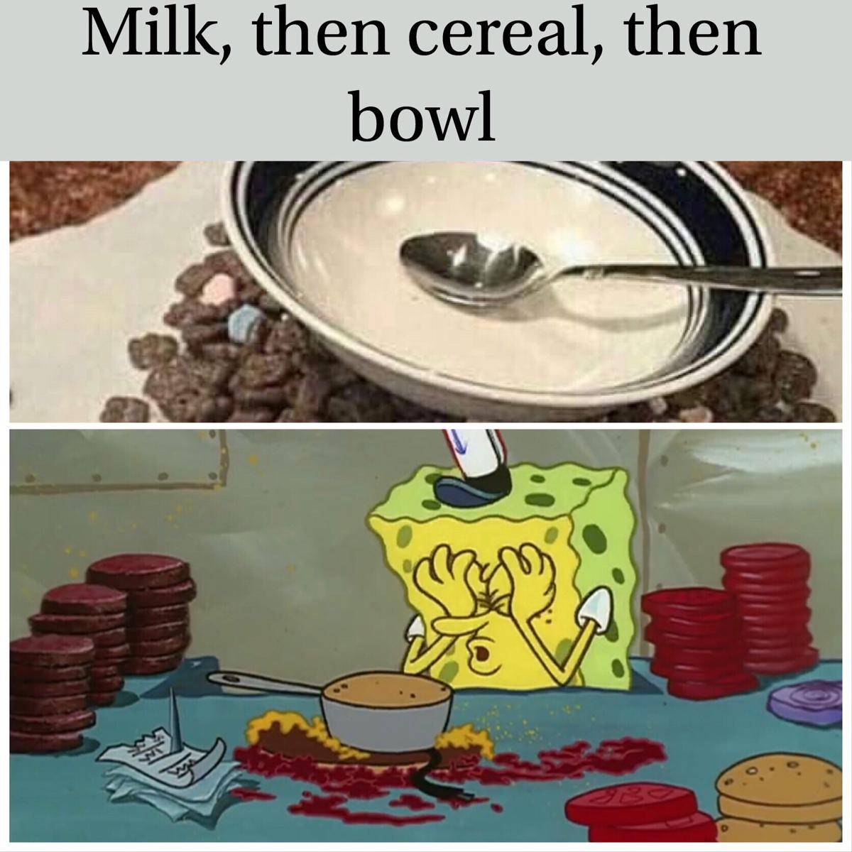 meme SpongeBob tentang sereal