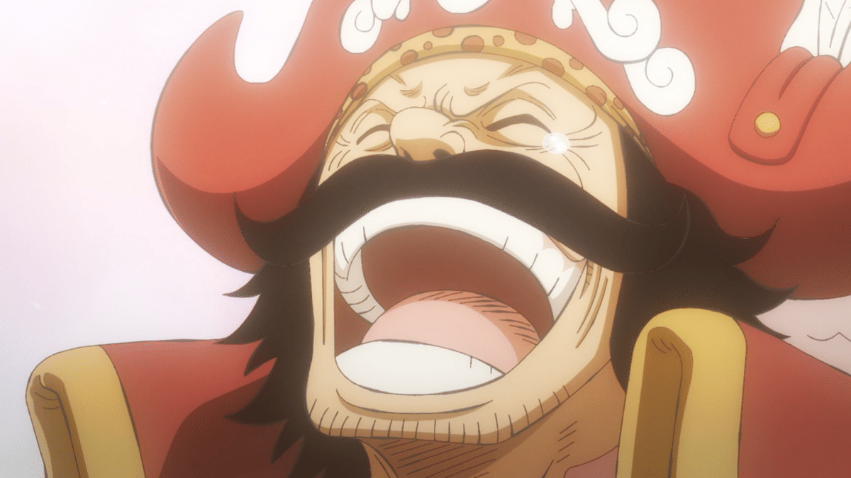 Gol D. Roger tertawa setelah menemukan harta Karun Joy Boy dalam anime One Piece. (dok. Toei Animation/One Piece)