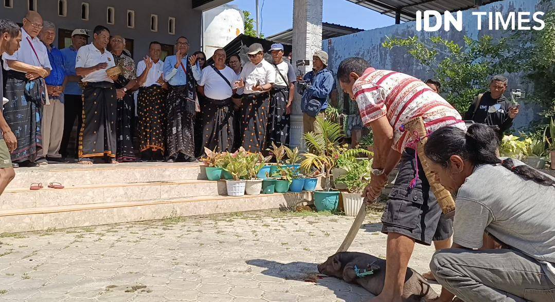 Suasana ritual adat keluarga Ngada dari Kompol Kosmas di Kupang. (IDN Times/Putra Bali Mula)