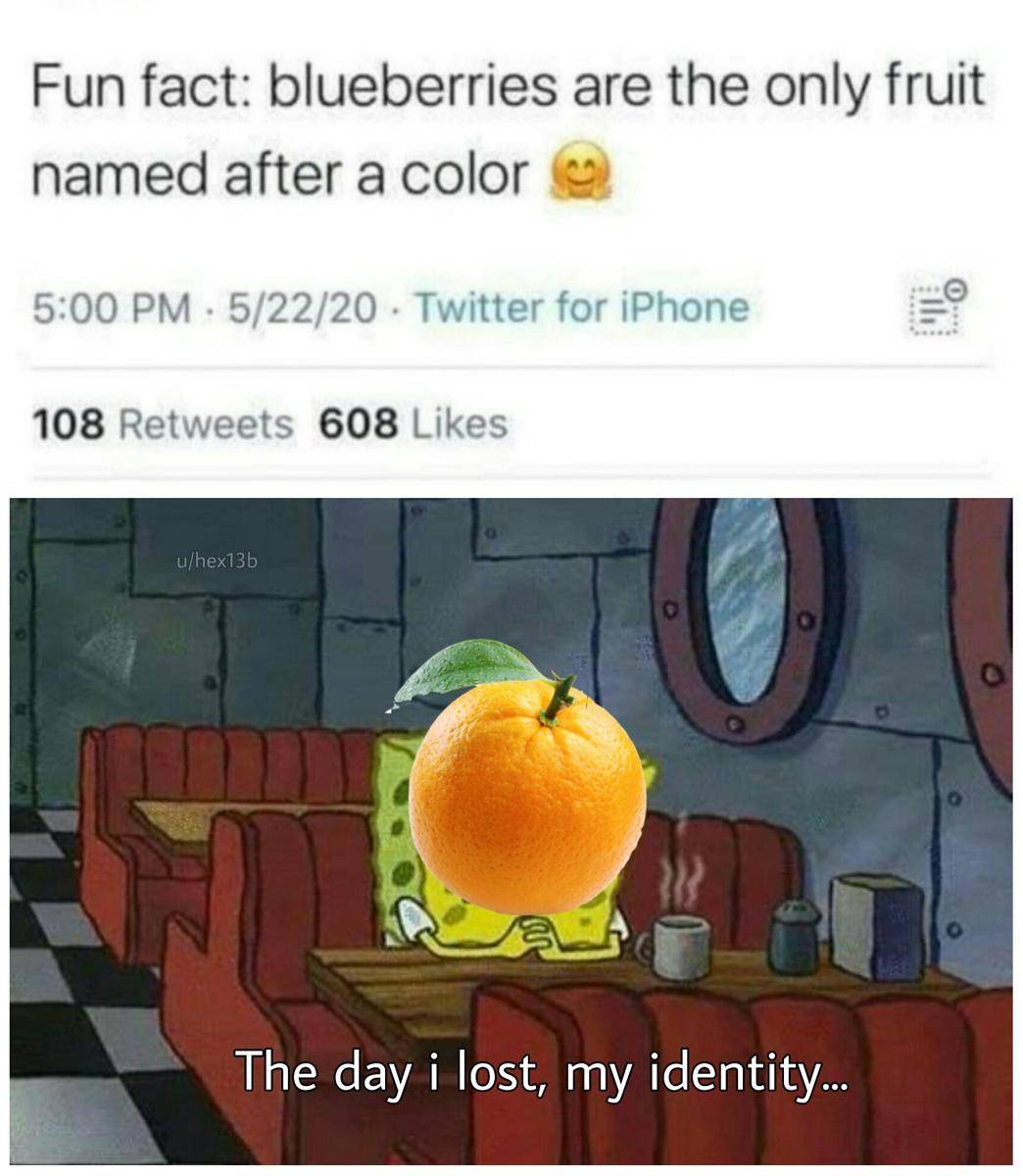 meme SpongeBob tentang buah-buahan